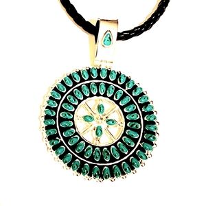 Braided Faux Leather Cord Necklace Western/Navajo Style Pendant